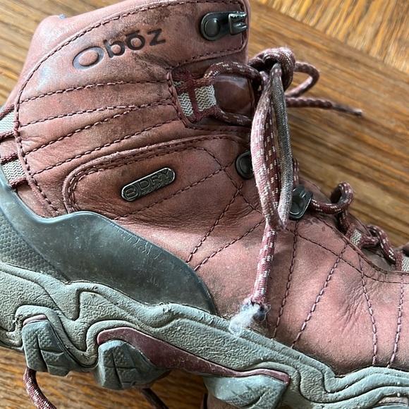 Oboz BDry Women's Bridger Hiking Boots Red Black Lace Up High Top Size 9 - Picture 5 of 8